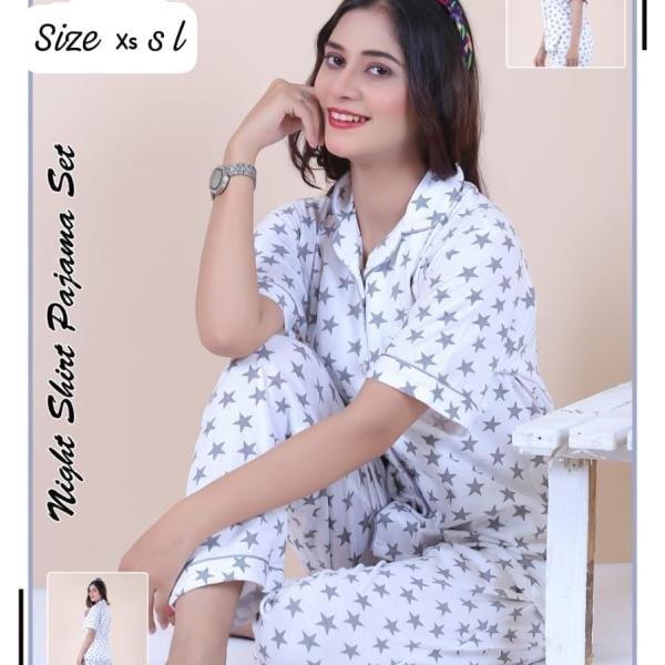 2 PEC PAJAMA SHIRT PRINTED