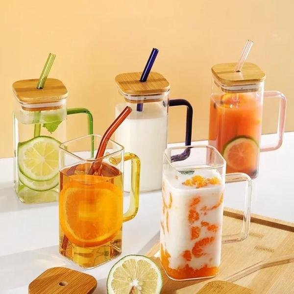 Glass Cup With Wooden Lid